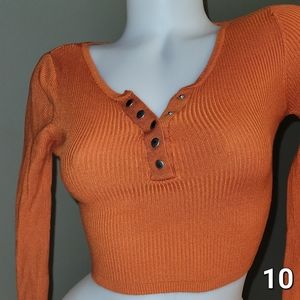 Garage long sleeve crop top, size XS